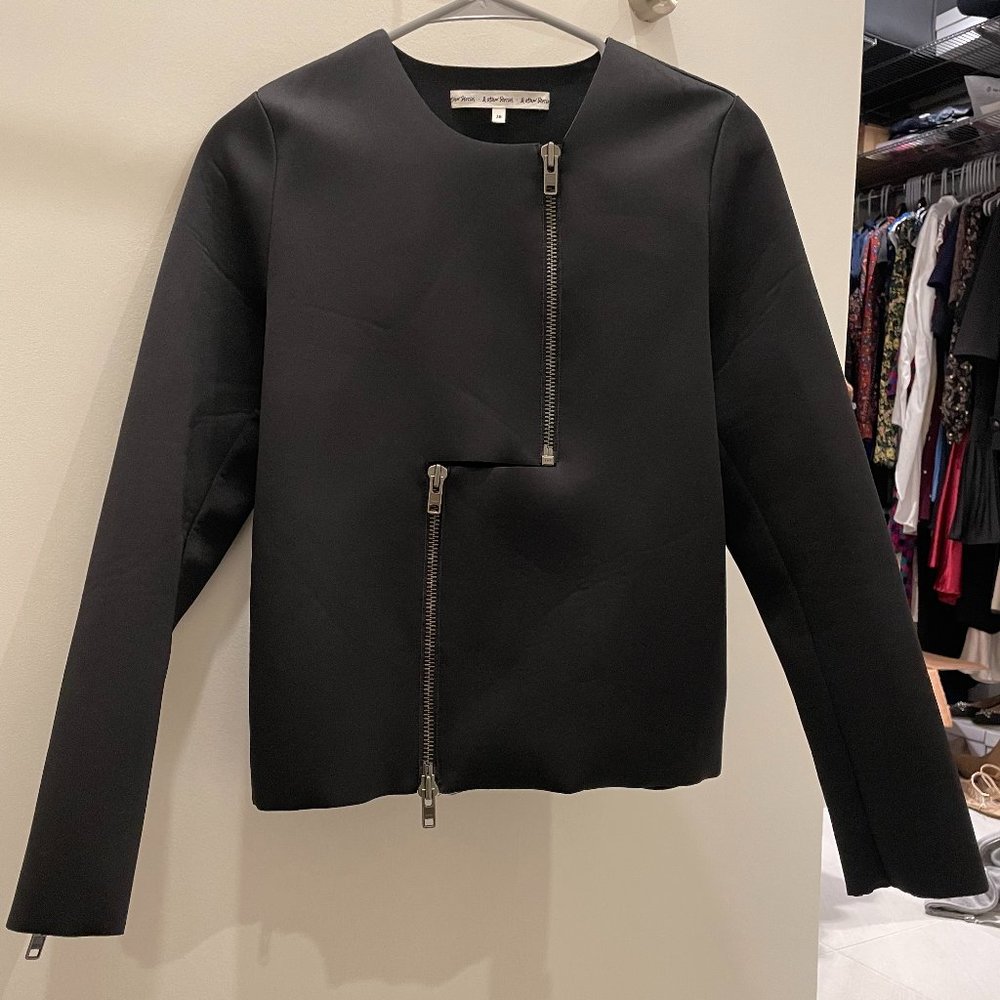 & Other Stories Midnight Black Bomber Jacket